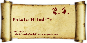 Matola Hilmár névjegykártya
